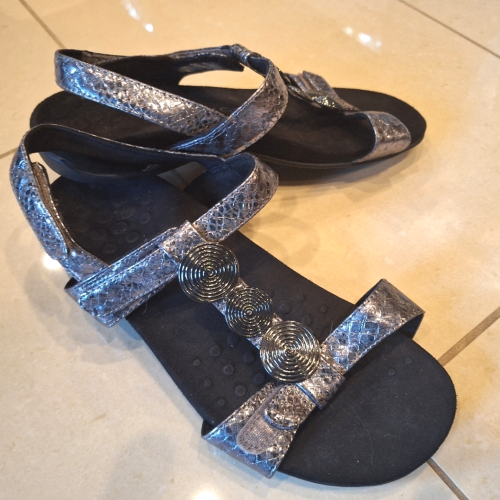 Vionic Silver Metallic Farra Adjustable Strap Dre… - image 2